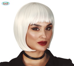 [4433] PELUCA MEDIA MELENA BLANCA