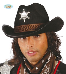 [13522] SOMBRERO SHERIF FIELTRO NEGRO