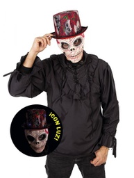 [S5293] SOMBRERO COPA SKULLS&amp;ROSES CON LUZ