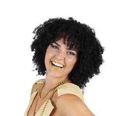 [S1440] PELUCA NEGRA RIZOS AD