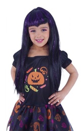 [S1527] PELUCA VAMPIRESA TRAVIESA NEGRA/LILA