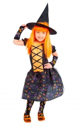[S8672-M] DISFRAZ BRUJA MOONLIGHT ORANGE INF (5-7)