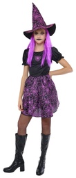 [S8862-TW] DISFRAZ BRUJA SPIDERWEB NEON ROSA INF talla TW