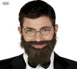 [11961B] BARBA Y BIGOTE NEGRO CON GOMA ELASTICA