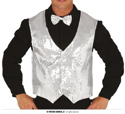 [17350] CHALECO LENTEJUELA PLATA