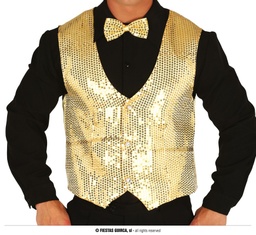 [17354] CHALECO LENTEJUELAS ORO