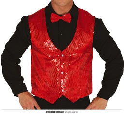 [17346] CHALECO LENTEJUELAS ROJO