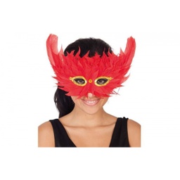 [029614-ROJO] Antifaz plumas rojo