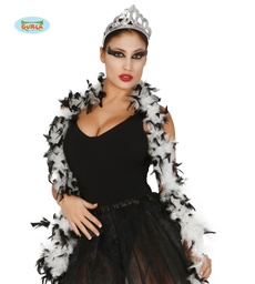 [16350] BOA PLUMA BLANCA-NEGRA 1,80 MTS.(40 GRAM