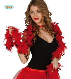 [16351] BOA PLUMA ROJA-NEGRA 1,80 MTS.(40 GRAMOS