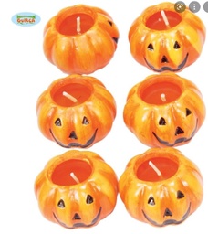 [19249] CAJA 6 VELAS CALABAZA  6 CMS.