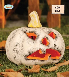 [19699] CALABAZA BLANCA CON LUZ 13 CMS.(PILAS IN