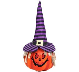 [112919-000-0000] Calabaza sombrero de bruja con luz 23x15