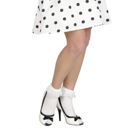 [4882W] CALCETINES BLANCOS CON VOLANTE DE ENCAJE