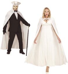 [3487W] CAPA BLANCA CON CAPUCHA&quot;&quot; de terciopelo