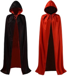 [3576R] CAPA REVERSIBLE NEGRO/ROJO CON CAPUCHA&quot;&quot;