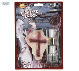 [2000] CICATRIZ LATEX CRUZ CON PEGAMENTO