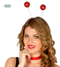 [16626] DIADEMA BOLAS ESCARCHA ROJAS