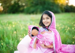 [50225] Diamond Sparkle Cape Dark Pink 5/6